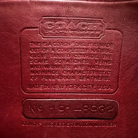 Auth Vintage Coach Burgundy Basic 9455 NYC Clutch Shoulder Bag - Picture 4 of 14